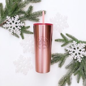 Starbucks Rose Gold Glitter Cold Cup • 2019